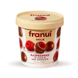 Franui Milk-Mrożone maliny w mlecznej czekoladzie 150g/12szt